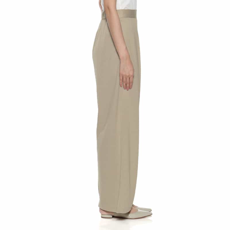 BARNEYS NEW YORK ウォッシャブル タック入りワイドパンツ BEIGE