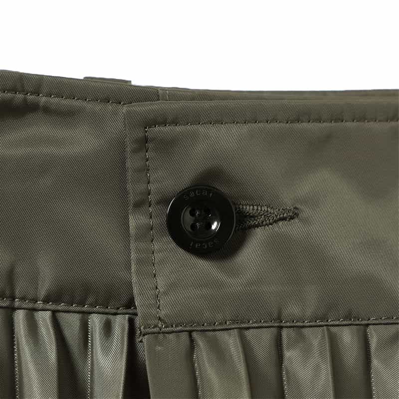 SACAI ナイロンツイル プリーツスカート TAUPE