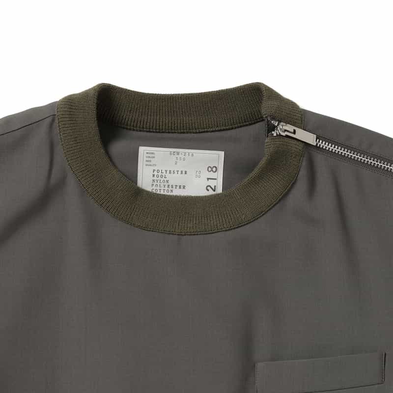 SACAI SACAI＜サカイ＞コンビネーション サイドジッププルオーバー BEIGE