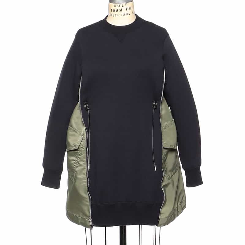 SACAI SACAI＜サカイ＞コンビネーション スウェットドレス NAVY