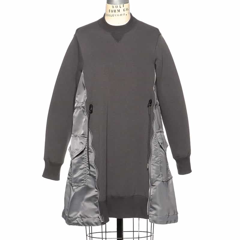 SACAI コンビネーション スエットドレス GRAY
