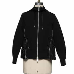 【sacai】コンビネーション ジップアップスエットフーディ 黒サイズ1 sacai】コンビネーション ジップアップスエットフーディ 黒