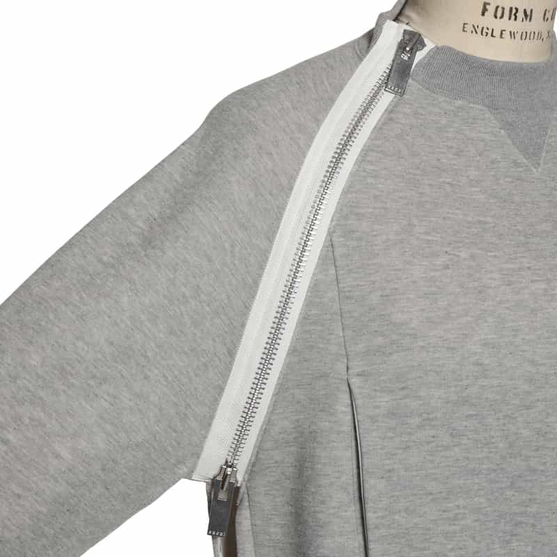 SACAI SACAI＜サカイ＞ジップアップ スウェットプルオーバー LT GRAY