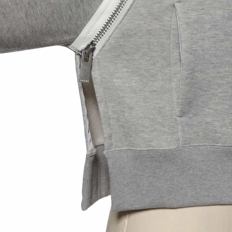 SACAI SACAI＜サカイ＞ジップアップ スウェットプルオーバー LT GRAY