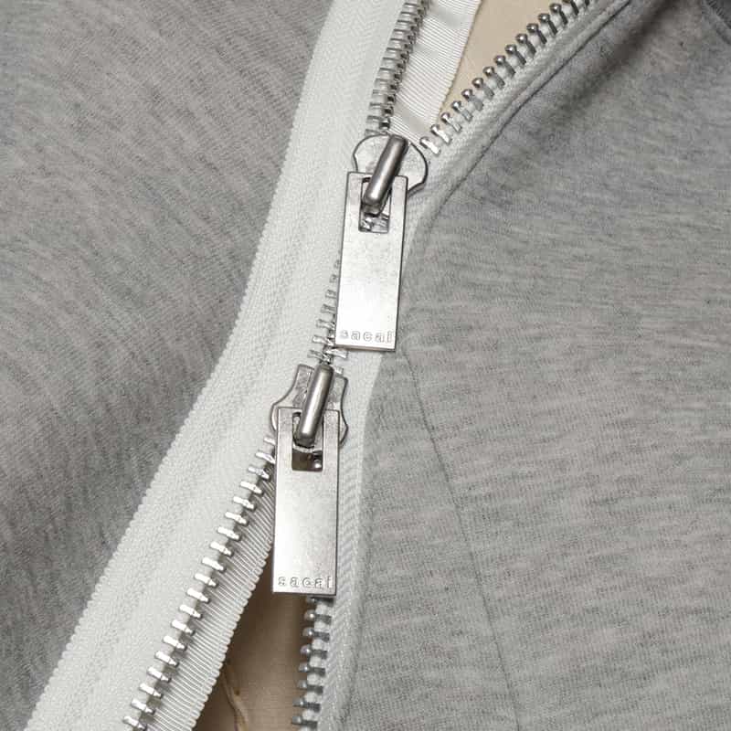 SACAI SACAI＜サカイ＞ジップアップ スウェットプルオーバー LT GRAY
