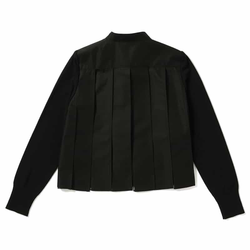 SACAI SACAI<サカイ>コンビネーション バックプリーツVネックニットカーディガン BLACK