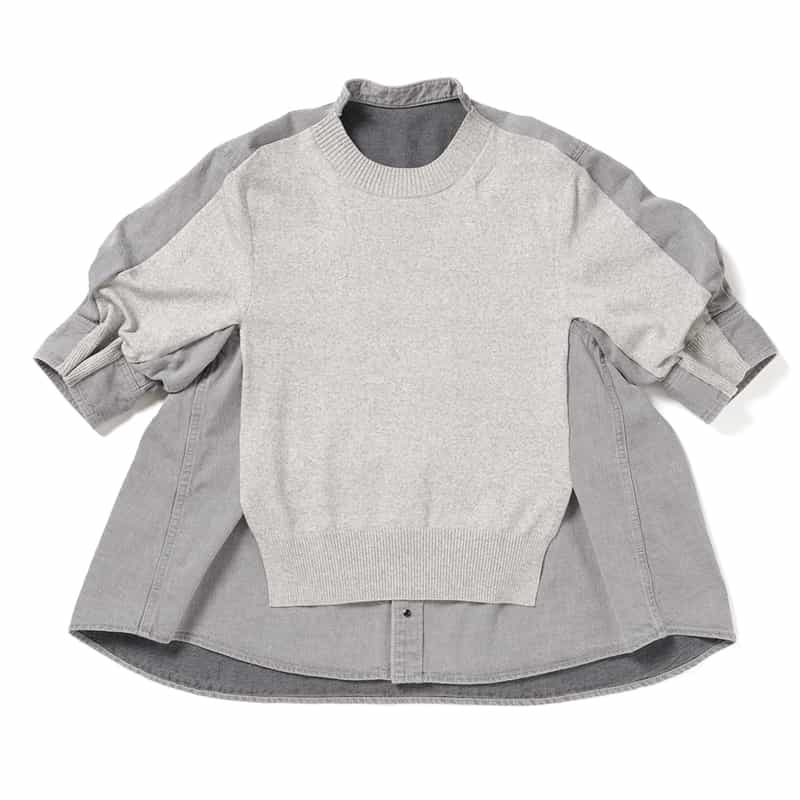SACAI SACAI＜サカイ＞コンビネーション ニットプルオーバー GRAY