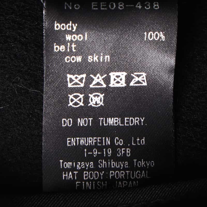 ENTWURFEIN ENTWURFEIN＜エントワフェイン＞ フェルトキャップ "JOSET" BLACK