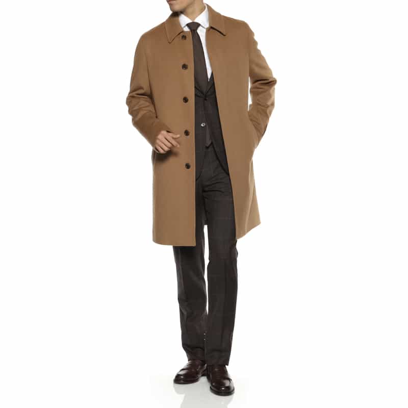 BARNEYS NEW YORK カシミヤ ステンカラーコート CAMEL
