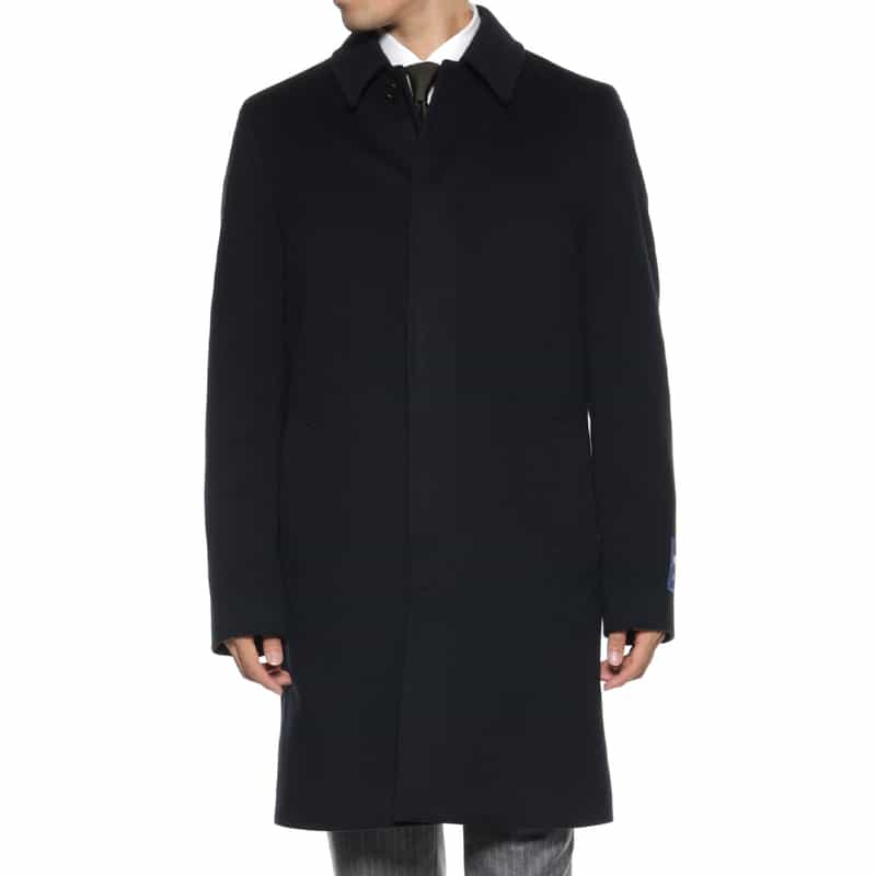 BARNEYS NEW YORK カシミヤ ステンカラーコート NAVY