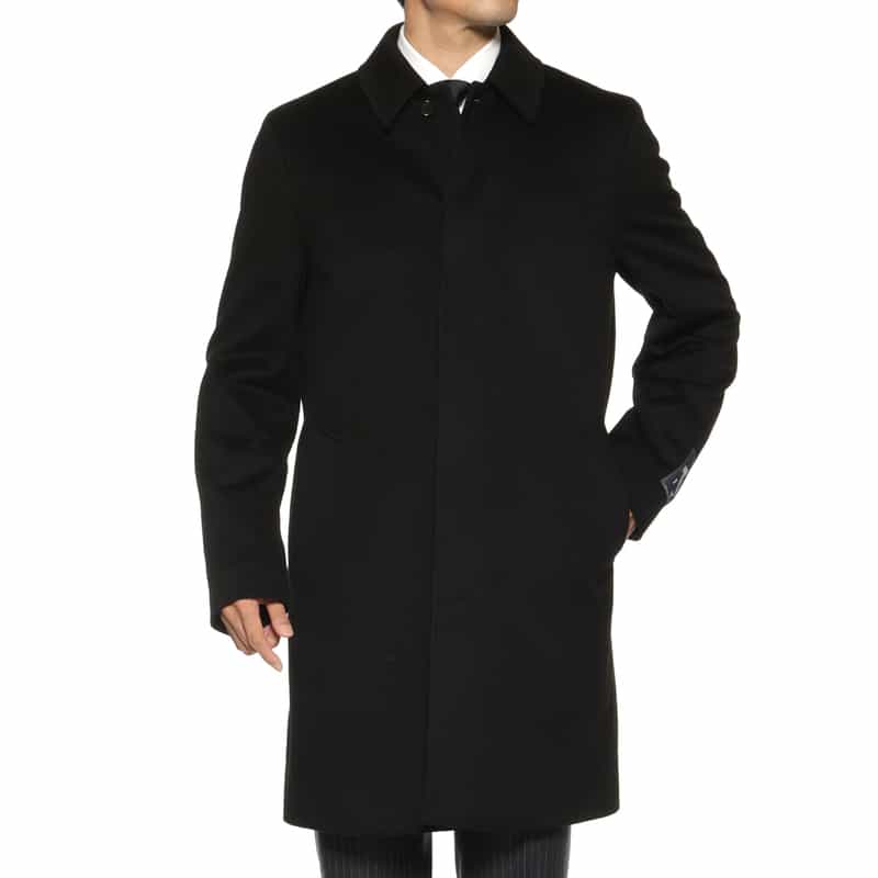 BARNEYS NEW YORK カシミヤ ステンカラーコート BLACK