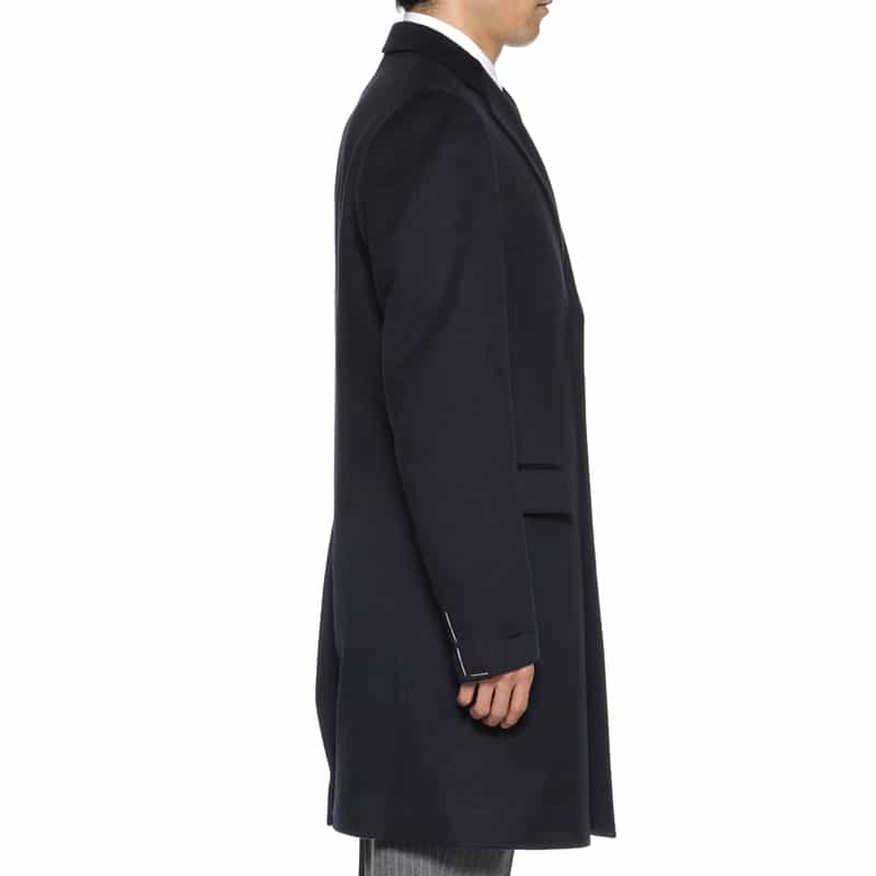 BARNEYS NEW YORK カシミヤ チェスターコート NAVY