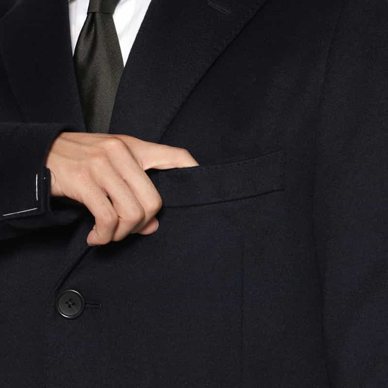 BARNEYS NEW YORK カシミヤ チェスターコート NAVY