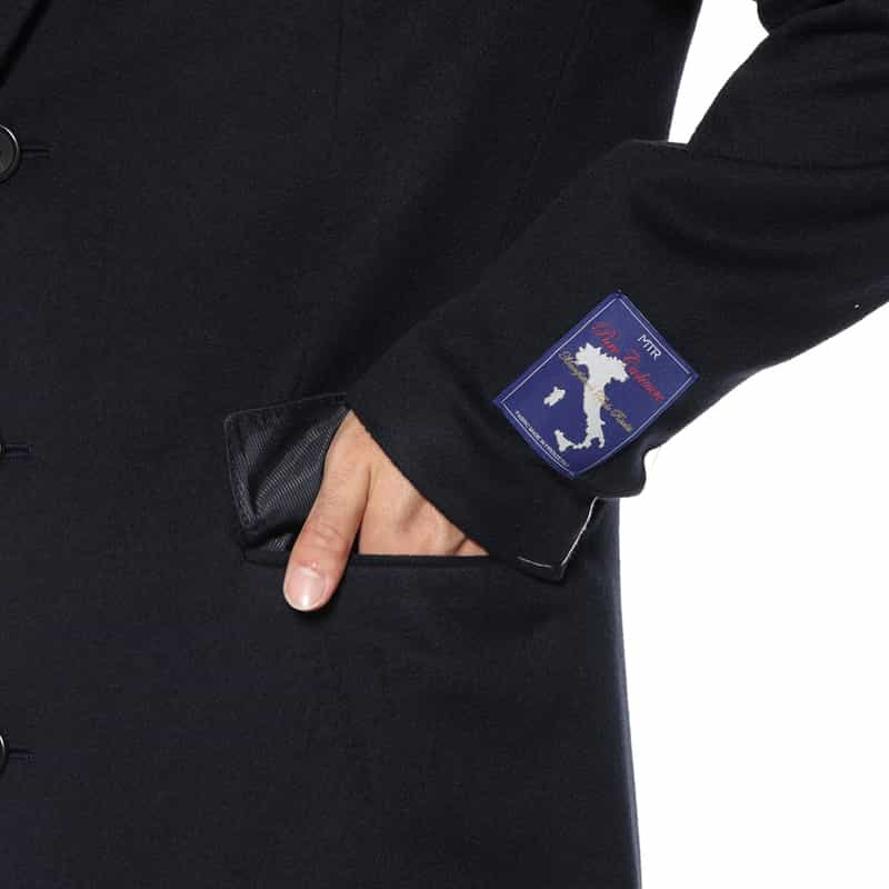 BARNEYS NEW YORK カシミヤ チェスターコート NAVY