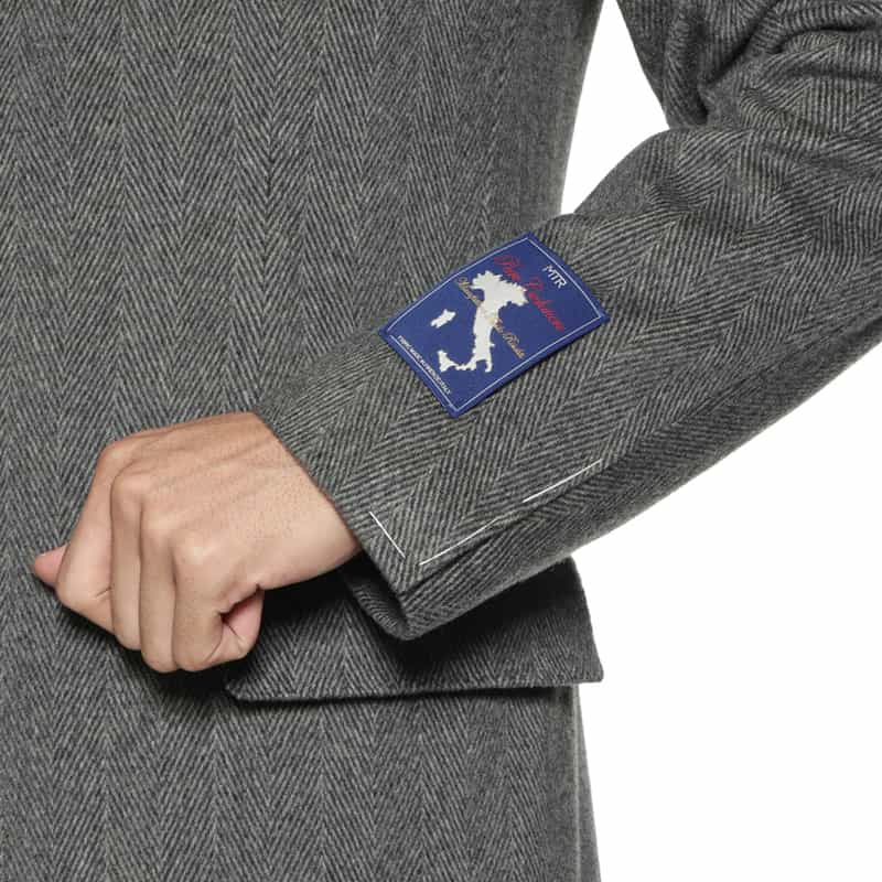 BARNEYS NEW YORK カシミヤ ヘリンボーン柄チェスターコート GRAY