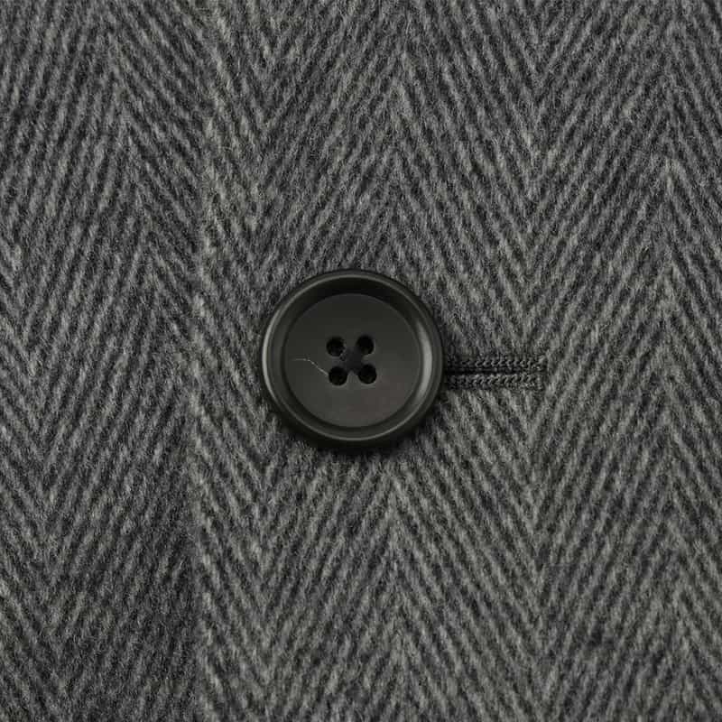 BARNEYS NEW YORK カシミヤ ヘリンボーン柄チェスターコート GRAY
