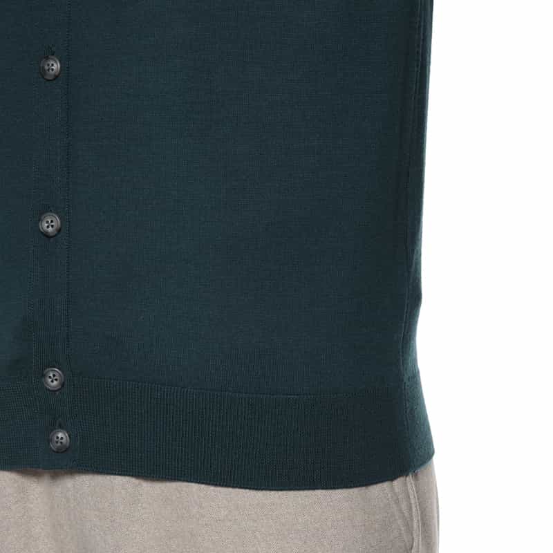 BARNEYS NEW YORK SUPER140Sウール Vネックニットカーディガン GREEN