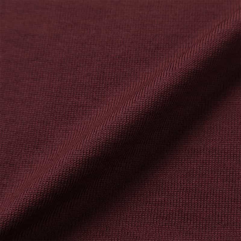BARNEYS NEW YORK SUPER140Sウール Vネックニットカーディガン WINE