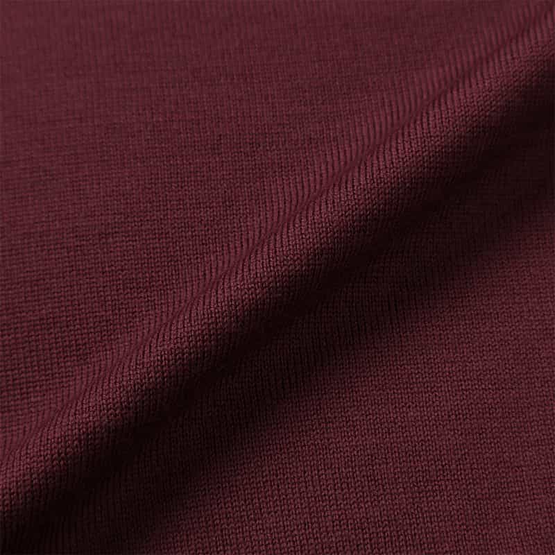 BARNEYS NEW YORK SUPER140Sウール クルーネックニットプルオーバー WINE