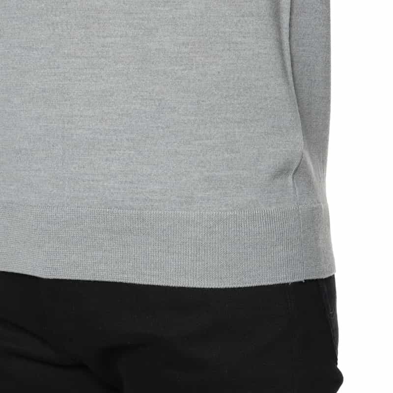 BARNEYS NEW YORK SUPER140Sウール クルーネックニットプルオーバー LIGHT GRAY