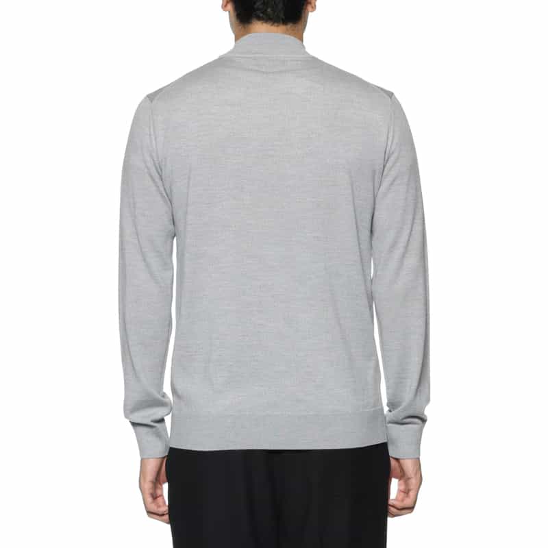 BARNEYS NEW YORK SUPER140Sウール モックネックニットプルオーバー LIGHT GRAY