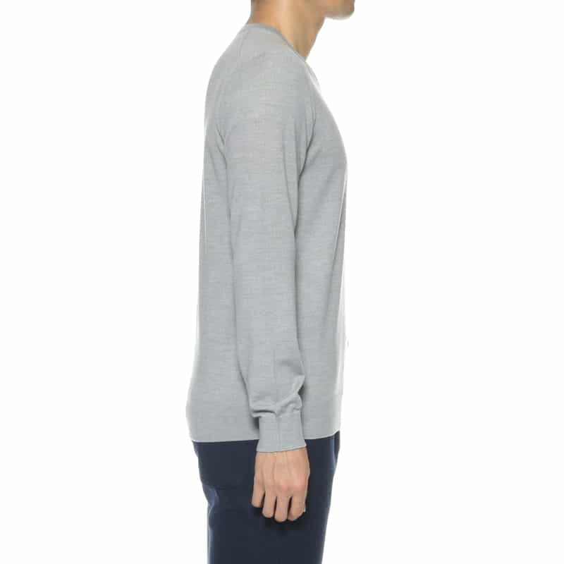 BARNEYS NEW YORK SUPER140Sウール Vネックニットプルオーバー LIGHT GRAY