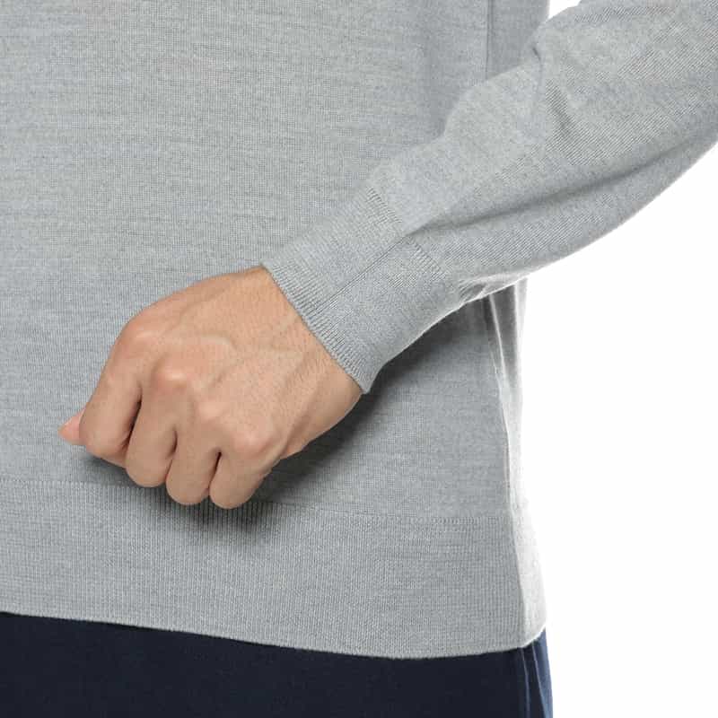 BARNEYS NEW YORK SUPER140Sウール Vネックニットプルオーバー LIGHT GRAY