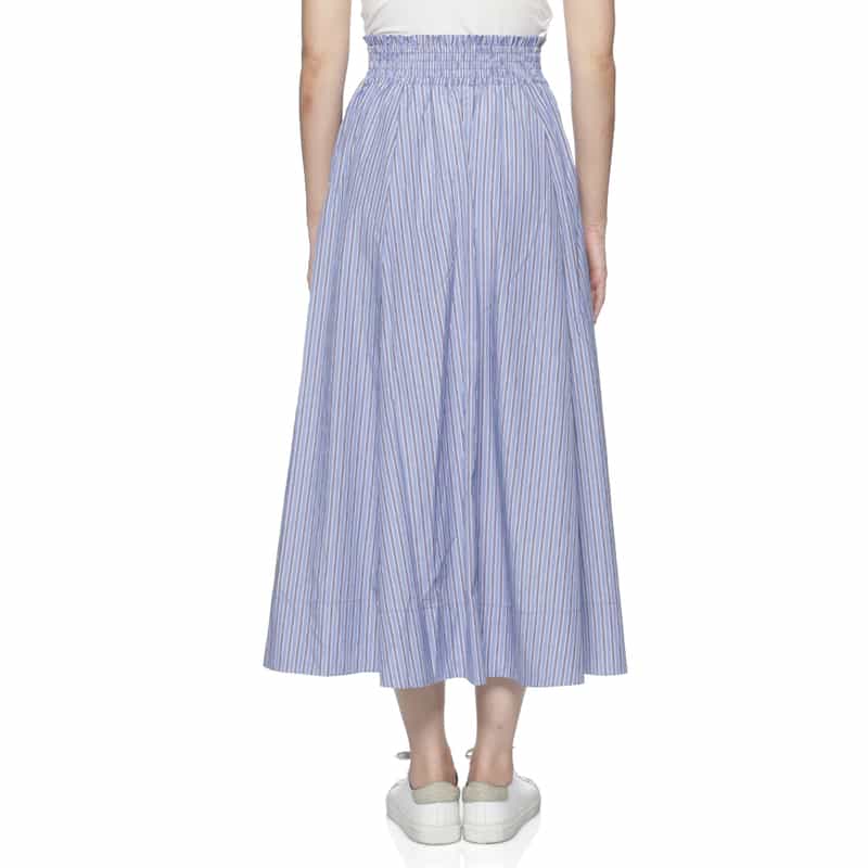 BARNEYS NEW YORK セットアップ ウォッシャブル ウエストシャーリングスカート BLUE