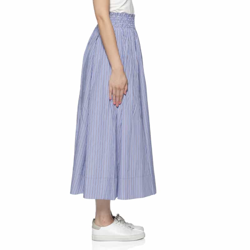 BARNEYS NEW YORK セットアップ ウォッシャブル ウエストシャーリングスカート BLUE