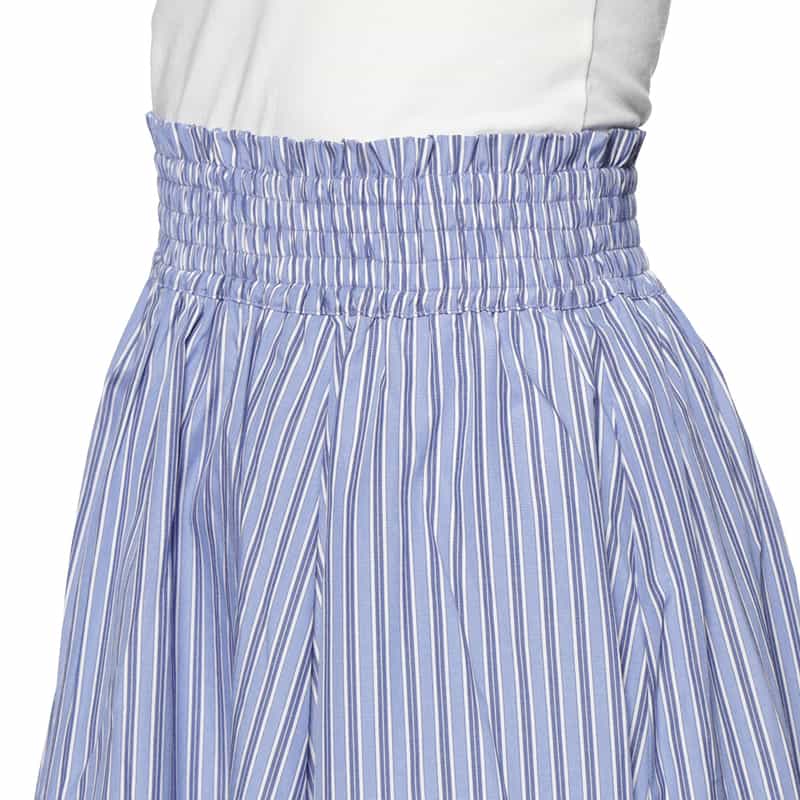 BARNEYS NEW YORK セットアップ ウォッシャブル ウエストシャーリングスカート BLUE