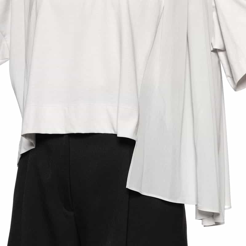 BARNEYS NEW YORK ウォッシャブル アシンメトリークルーネックカットソー GRAY