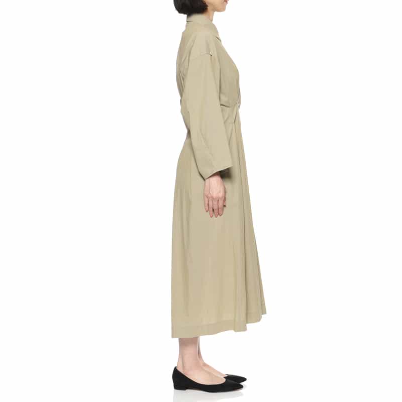 BARNEYS NEW YORK タック入りシャツドレス BEIGE