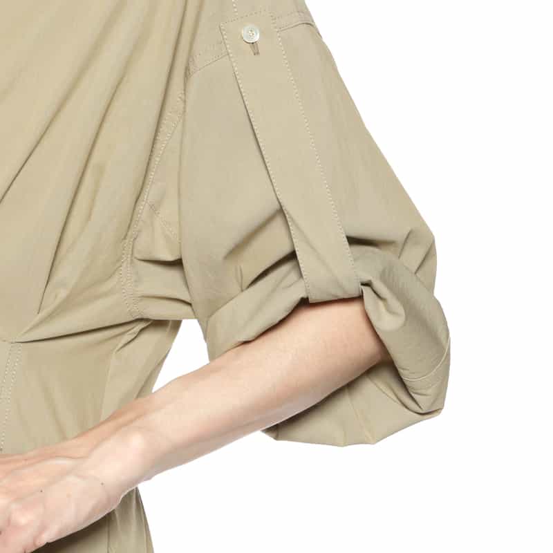 BARNEYS NEW YORK タック入りシャツドレス BEIGE