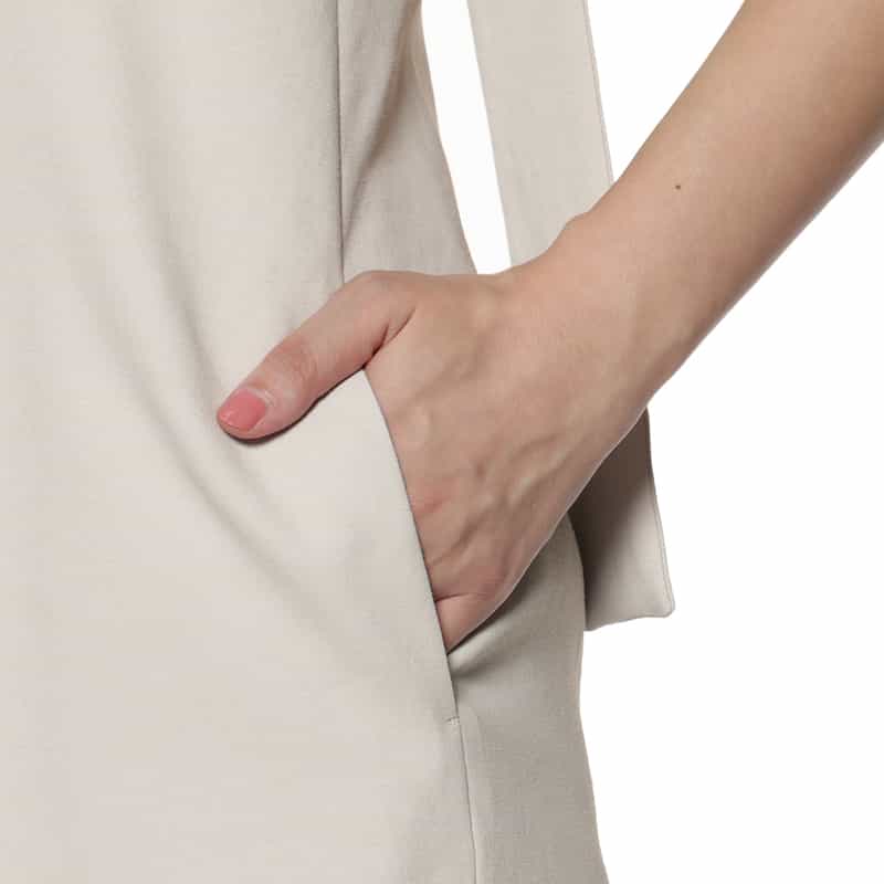 BARNEYS NEW YORK スリット入りキャミソールドレス GRAY BEIGE