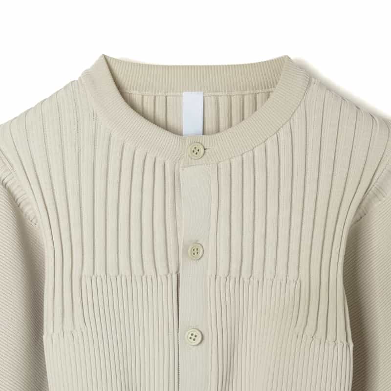CFCL CFCL＜シーエフシーエル＞ バーニーズ　ニューヨーク限定ショートスリーブニットカーディガン “FLUTED“ IVORY