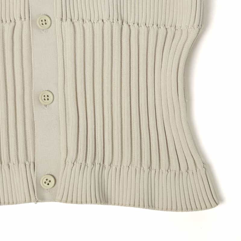 CFCL CFCL＜シーエフシーエル＞ バーニーズ　ニューヨーク限定ショートスリーブニットカーディガン “FLUTED“ IVORY