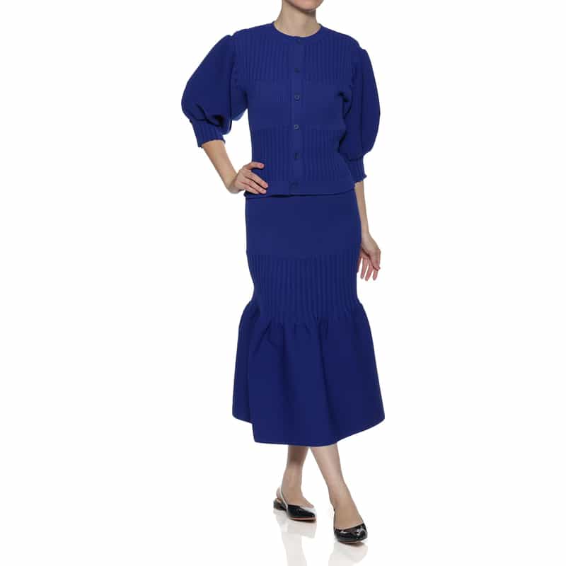 CFCL CFCL＜シーエフシーエル＞ パフスリーブ ニットカーディガン BLUE