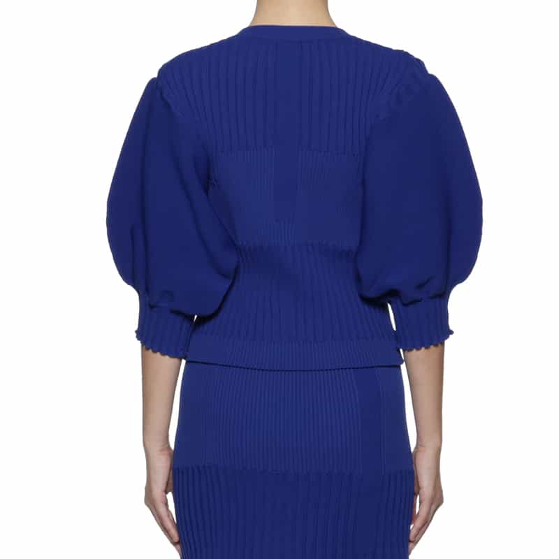 CFCL CFCL＜シーエフシーエル＞ パフスリーブ ニットカーディガン BLUE