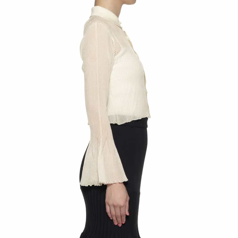 CFCL CFCL＜シーエフシーエル＞ フレアスリーブ シアーニットブラウス GOLD