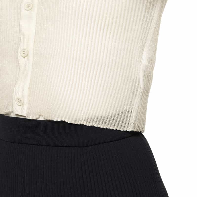 CFCL CFCL＜シーエフシーエル＞ フレアスリーブ シアーニットブラウス GOLD