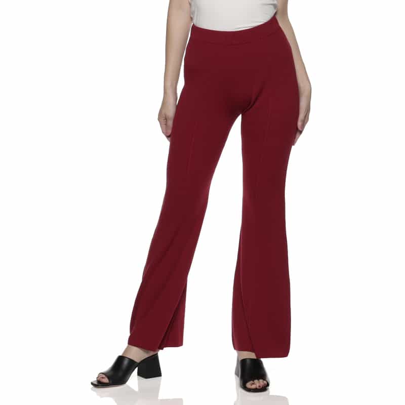 CFCL CFCL＜シーエフシーエル＞ フレアリブニットパンツ RED