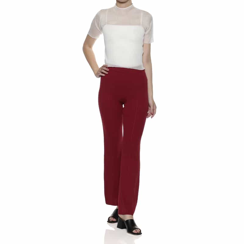 CFCL CFCL＜シーエフシーエル＞ フレアリブニットパンツ RED