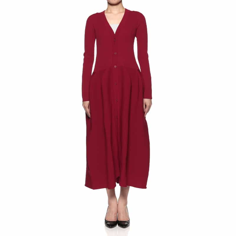 CFCL CFCL＜シーエフシーエル＞ カーディガンドレス “POTTERY“ RED