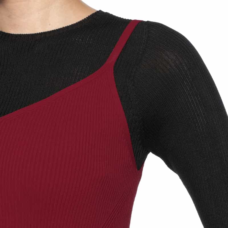 CFCL CFCL＜シーエフシーエル＞ キャミソールニットプルオーバー RED