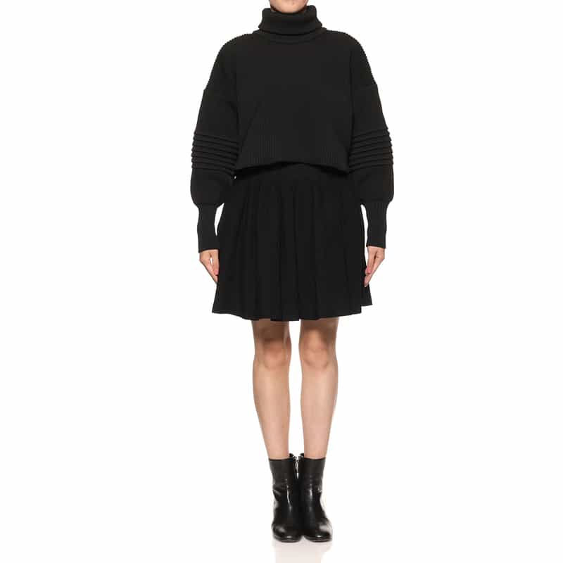 CFCL CFCL＜シーエフシーエル＞ ハイネック クロップドニットプルオーバー BLACK