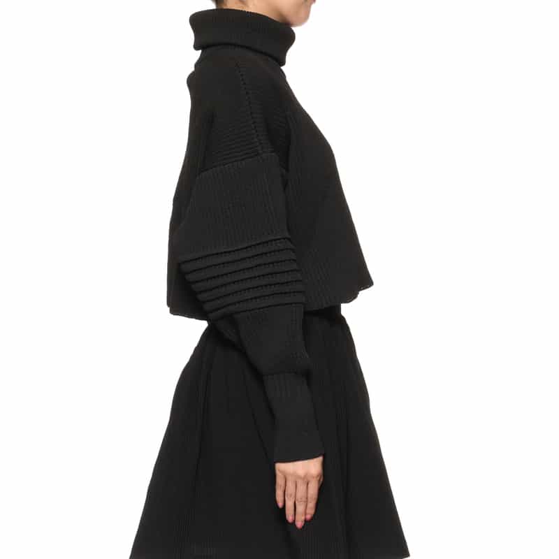 CFCL CFCL＜シーエフシーエル＞ ハイネック クロップドニットプルオーバー BLACK