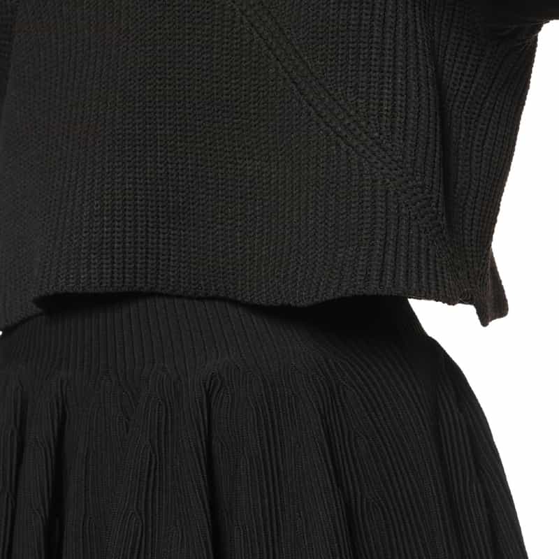 CFCL CFCL＜シーエフシーエル＞ ハイネック クロップドニットプルオーバー BLACK