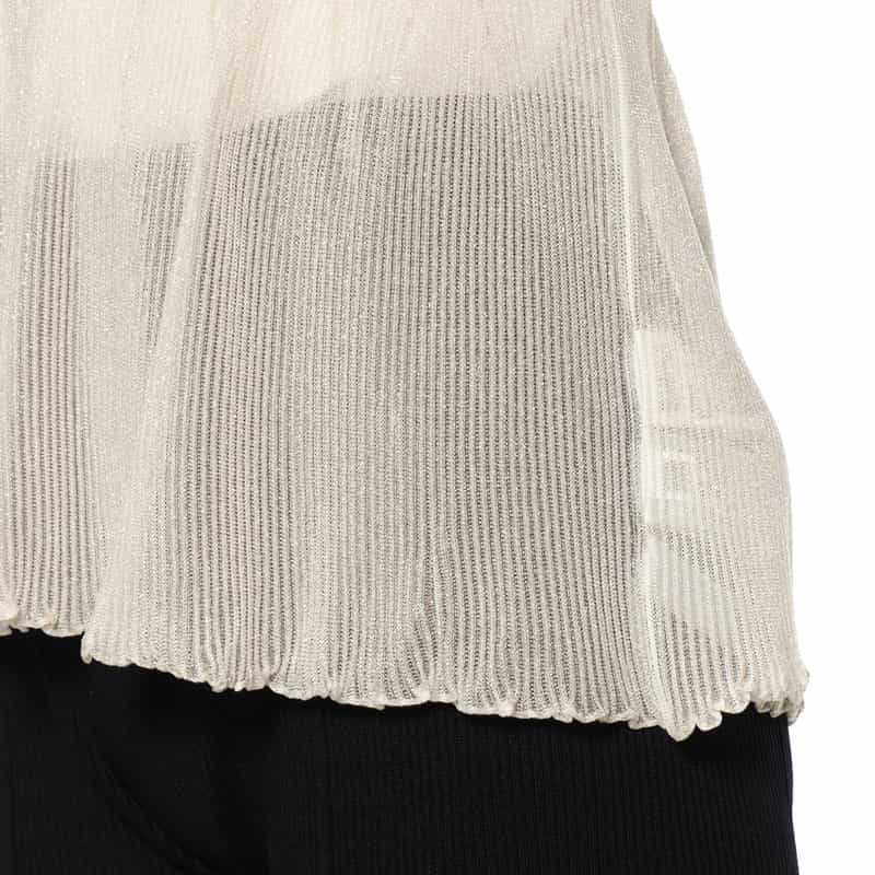 CFCL CFCL＜シーエフシーエル＞ ノースリーブハイネック シアーニットプルオーバー GOLD