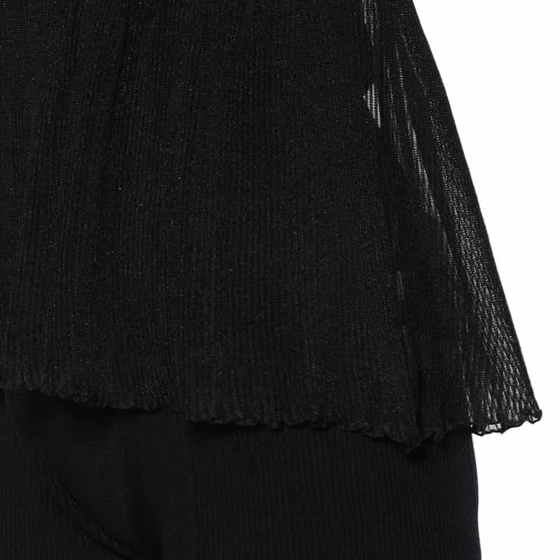 CFCL CFCL＜シーエフシーエル＞ ノースリーブハイネックシアーニットプルオーバー BLACK