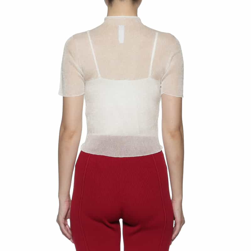 CFCL CFCL＜シーエフシーエル＞ ショートスリーブ シアーニットプルオーバー WHITE